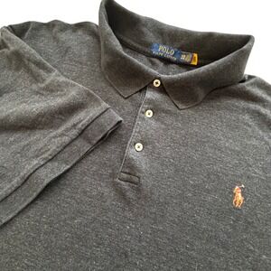 Polo Ralph Lauren Polo Mens 4XB Charcoal Gray Excellent Short Sleeve Pony Logo